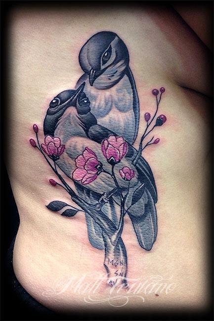 Tattoos - birds and blossoms - 106172